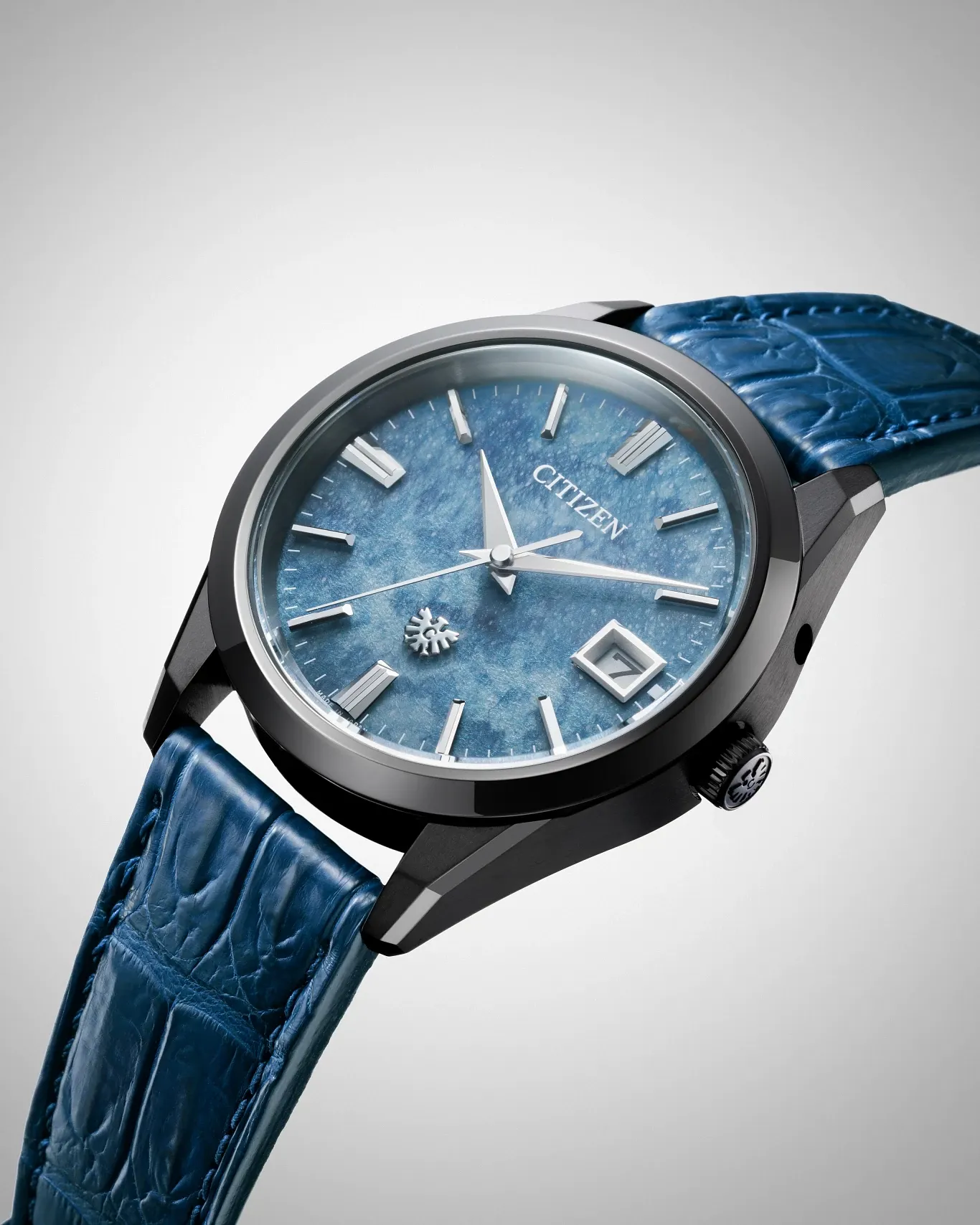 The CITIZEN Blue Dial Genuine Crocodile Strap AQ4106-26L | CITIZEN